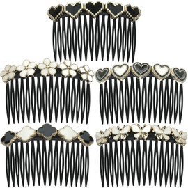 MARY LAVENDER Side Hair Comb for French Twist Bangs Hair Pin Clips Hair Accessories Decorative Comb for Women Kids Girls 5pcs