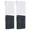 PATIKIL 3 Inch Mini Kpop Photocard Binder Album with 32 Pockets Small Bookshelf Love Heart Picture Holder Book for Collection 4 Pack, Black White