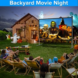 Projector Screen Indoor,JWSIT 100 inch Outdoor Movie Screen-Upgraded 3 Layers PVC 16:9 Outdoor Projector Screen,Portable Video Projection Screen with Carrying Bag for Home Theater Backyard