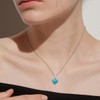 Genuine Turquoise Necklace for Women 925 Sterling Silver Natural Heart