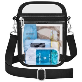 Oraben Clear Bag for Stadium Events Small Clear Purse Stadium Approved Women Clear Crossbody Bag Concert Bag (Small Black)