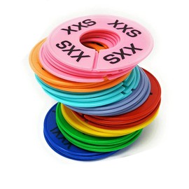 16 Pcs XXS to XXXL Clothing Size Dividers 8 Colors Clothes Closet Dividers Round Clothing Rack Dividers Clothes Hanger Size Dividers for Wardrobe