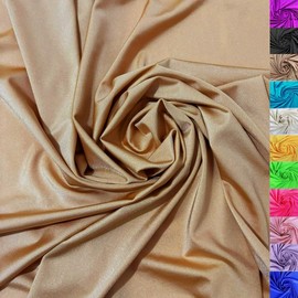 Generic 1-Yard Nylon Spandex Fabric for Activewear - 4 Way Stretch | Dancewear | Yoga | Tricot for Sportswear | Shiny Beige Nude