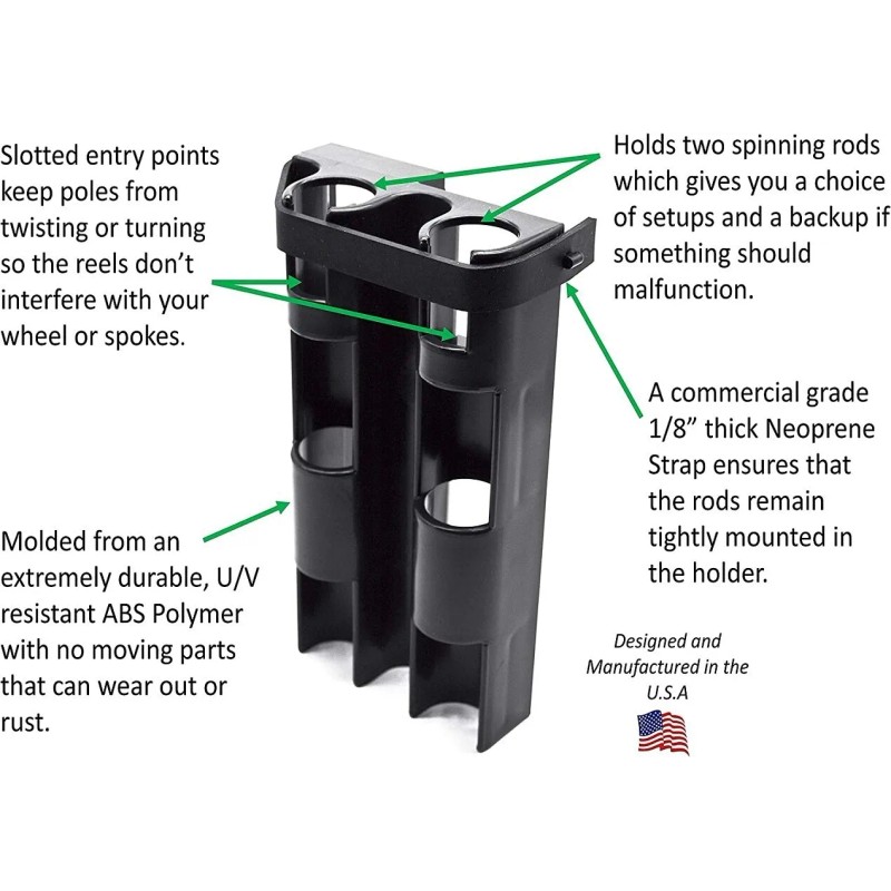 BIKE FISHERMAN - Bike Fishing Rod Holder - Holds 2