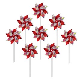 In the Breeze 2761 Red & Silver Mylar Pinwheel Spinner, 8-Inch, Red/Silver