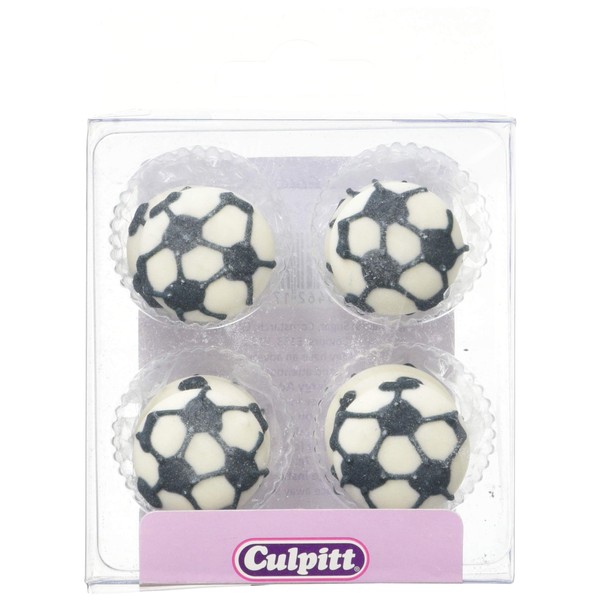 Culpitt Football Sugar Pipings - Edible Football Cake Decorations - Pack of 12