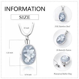zeqingjw Cremation Jewelry Urn Necklace for Ashes Pendants Butterfly with Flower Memorial Funeral Keepsake Jewelry for Ashes (Rose Gold)