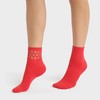 DIM Women's Skin Style Fancy Hearts x2 Socks, Red, One