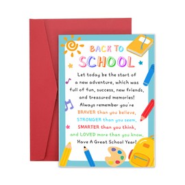 Off to College Card for Teen Girls Boys First Day of School Card Back to School Cards for Kids 3rd 5th 6th 8th Grade School Supplies for Girls Boys Leaving for College Cards Inspirational Gifts for Daughter Son