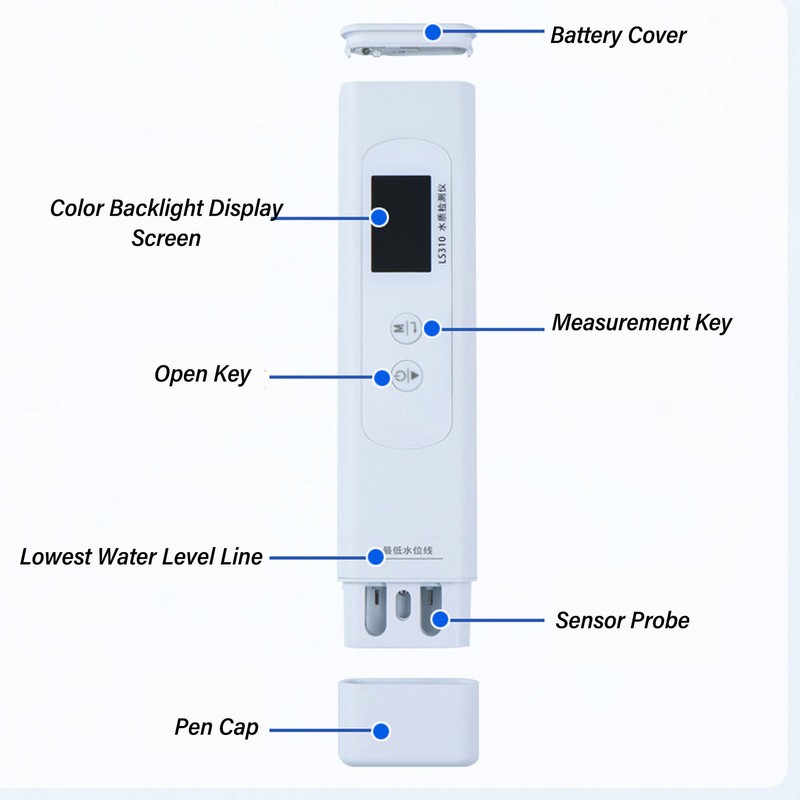 Water Quality Tester 6 in 1 COD Temp TOC Conductivity