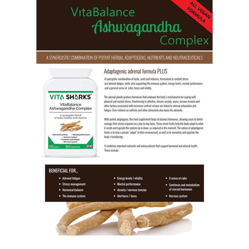 VitaBalance Ashwagandha Complex: Stress Relief & Adaptogen | Vegan |