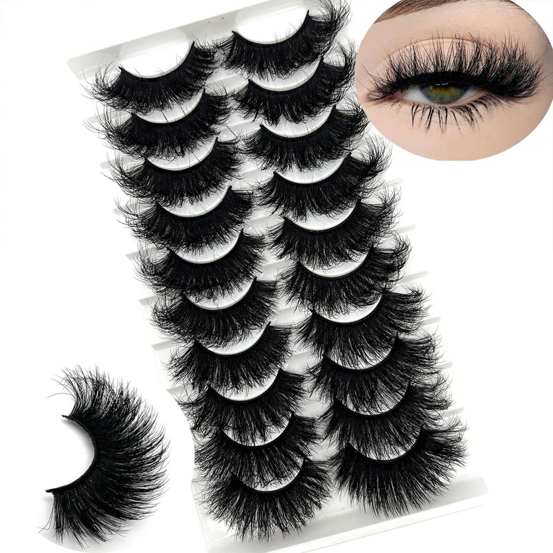 IFSOWDRA Mink Lashes Fluffy Wispy Cat Eye Dramatic 3D Lashes