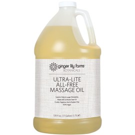 Ginger Lily Farms Botanicals Ultra-Lite All-Free Massage Oil, 100% Vegan & Cruelty Free, 1 Gallon