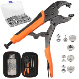 Snap Tool for Boat Cover - Heavy Duty Fastener Button Starter kit with 15mm Marine Grade Snap Button with Punch Hole Function for DIY Leather Canvas Tarps