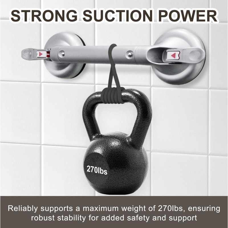 Suction Grab Bar for Shower Bathtub, Heavy Duty Shower Handle