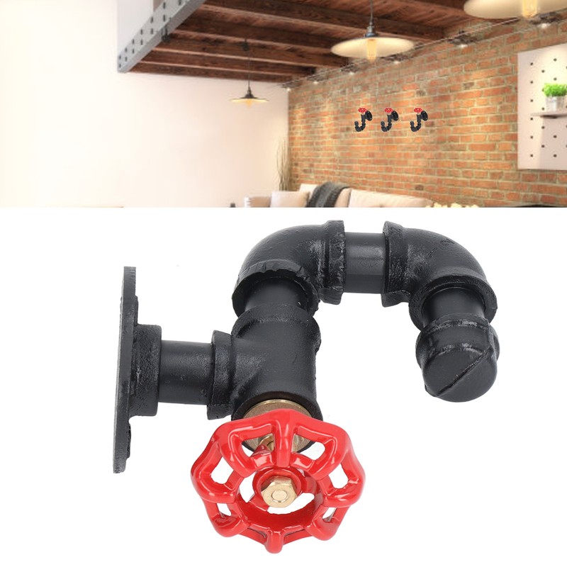 Industrial Pipe Coat Hook Rack Heavy Duty Rustic Hat Robe