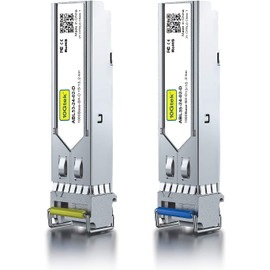 a Pair of 1.25G SFP Bidi Transceiver 1000Base-BIDI, 1550nm/1310nm SMF, up to 2~3 km, for Cisco, Ubiquiti UniFi, Mikrotik, D-Link, Netgear and More