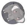 Baby Play Mat Round Cartoon Elephant Pattern Soft Cotton Decoration