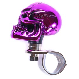 Bashineng Skull Steering Wheel Spinner Knob Turning Driving Suicide Power Handle Universal Fit Most Vehicles Cars Trucks Tractors Mowers Forklifts Boat Golf Carts (Purple)