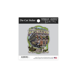 Die Cut Sticker New Orleans. Louisiana, Montage, Contour Vinyl Sticker 1 to 3 inches (Waterproof Decal for Cars, Water Bottles, Laptops, Coolers), Small