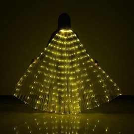 LED Lights Belly Dance Wings Bellydance Glow Angel dance Wings with Telescopic Sticks for Adults and Child