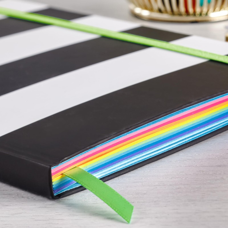 Astrobrights Casebound Journal, Hardcover, Black & White Stripes, 5.5" x
