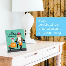 R. Nichols Dog Desk Calendar 2025 - Standing Monthly Desktop Calendars For Home & Office, 5-Inch x 5.5-Inch
