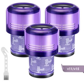 3 Pack V11 Vacuum Filters Replacement for Dyson V11 Cordless Vacuum, V11 Animal V11 Torque Drive V11 Complete V11 Extra V15 Detect V15s Detect Submarine Vacuums Replace Part # 970013-02 & 970013-03