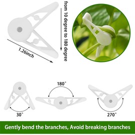 ZORVUJI 40 Stück 360° Verstellbare Pflanzenbieger Clips - Perfekt für LST (Low Stress Training), Pflanzen-Training und Gartenpflege(20 Weiß, 20 Grün)