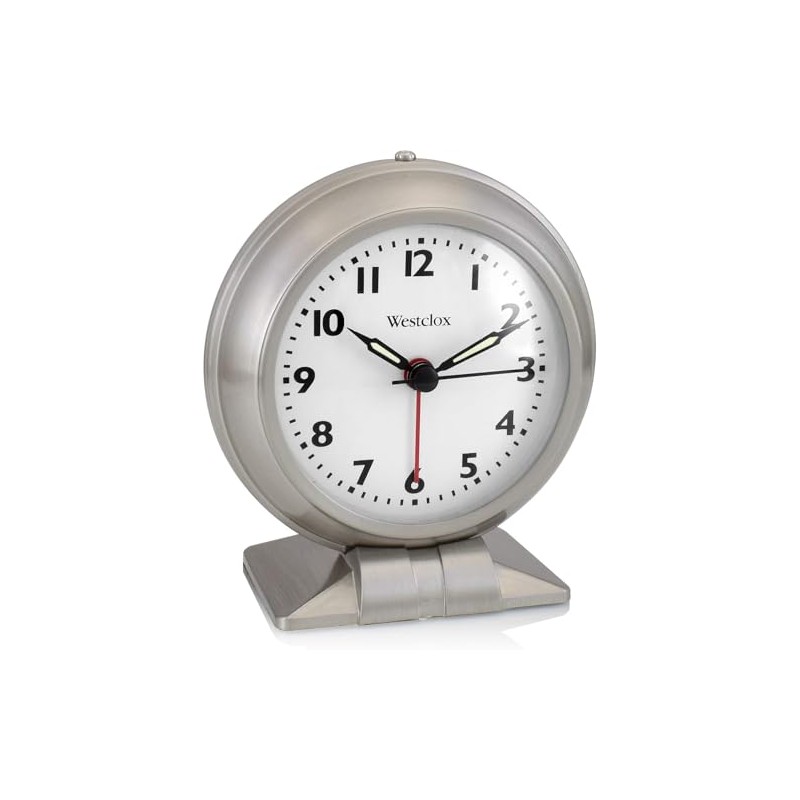 Westclox Classic Alarm Clock – Silver Finish, 4.75W x 5.5H