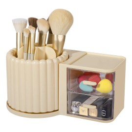 Portabrochas De Maquillaje Giratorio De 360 Grados