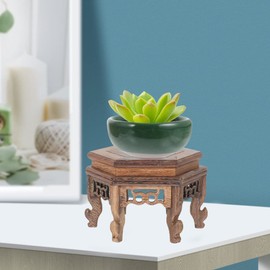 GANAZONO Wood Plant Stool Wood Display Base Chinese Plant Stand Oriental Furniture Rosewood Fishbowl Stand Pedestal Plant Stool Vase Aquarium Table Lamp Teapot Base for Buddha Statue