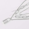 Gleamart Silver Chain Layered Necklace Lock Three Layer Necklace for
