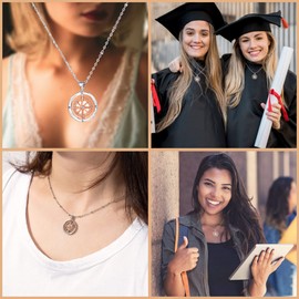 Shelucky Graduation Gifts for Her 2025 Compass Necklace for Women Girls, Class of 2025 Grad Gifts Going Away Inspirational Jewelry for Daugther Student Girlfriend Best Friends Granddaughter...