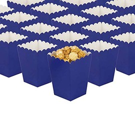 GAKA FAVOR Navy Blue Popcorn Boxes Mini Paper Popcorn Containers for Party,Pack of 24