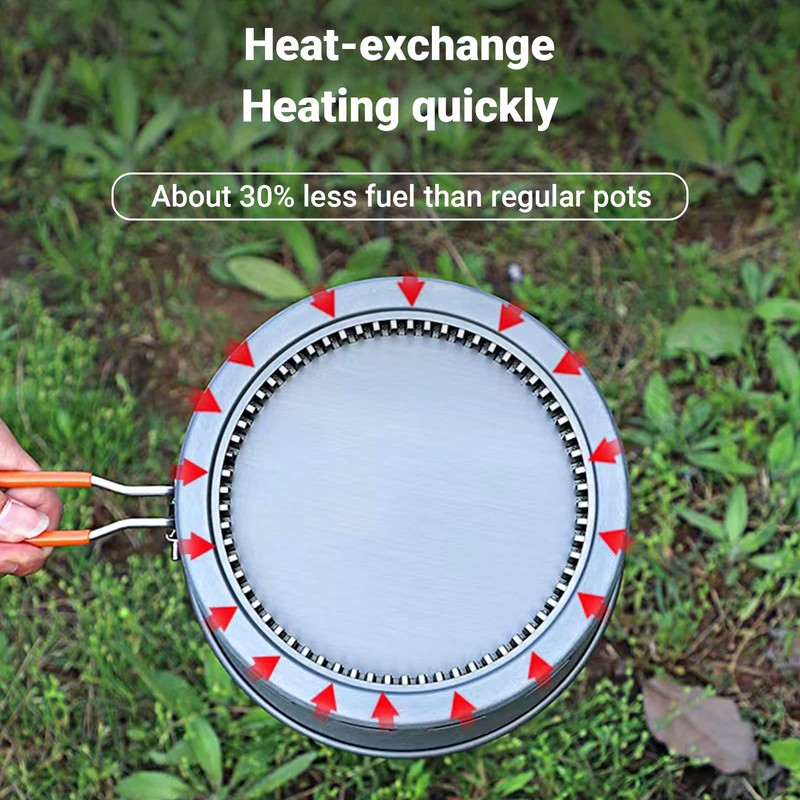 Bulin Camping Cooking Pot Heat Exchanger Outdoor Camp Pot 1.5/2.1
