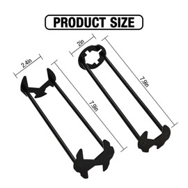 2PCS Multifunctional Basin Wrench Set 7 Sizes Sink Faucet Tool Plumbers Wrench with Four-Jaw Hex Universal Plumbing Tools for Kitchen & Bathroom with Glove