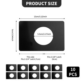KEJJNYER 10 Pack Door Reinforcement Plate Black, Door Handle Fixing Cover Backplate, Stainless Steel Black Door Knob Repair Plate