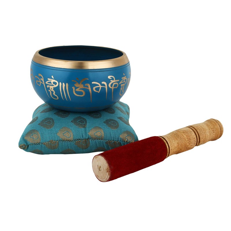 Tibetan Meditation Om Mani Singing Bowl / Cushion / Mallet