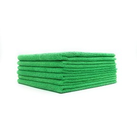 SellerKing® 6 Microfibre Cloths Green Microfibre Cleaning Cloths Kitchen 40 x 40 cm
