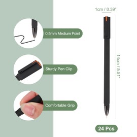 M&G Gel Pen Medium Point 0.5mm, 24 Pcs Smooth Black Gel Ink Rollerball Pen for Home Office Writing Note Taking Journaling Business, Style 6