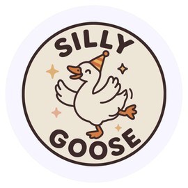 24 x 40mm Round 'Silly Goose' Stickers (SK00072367)