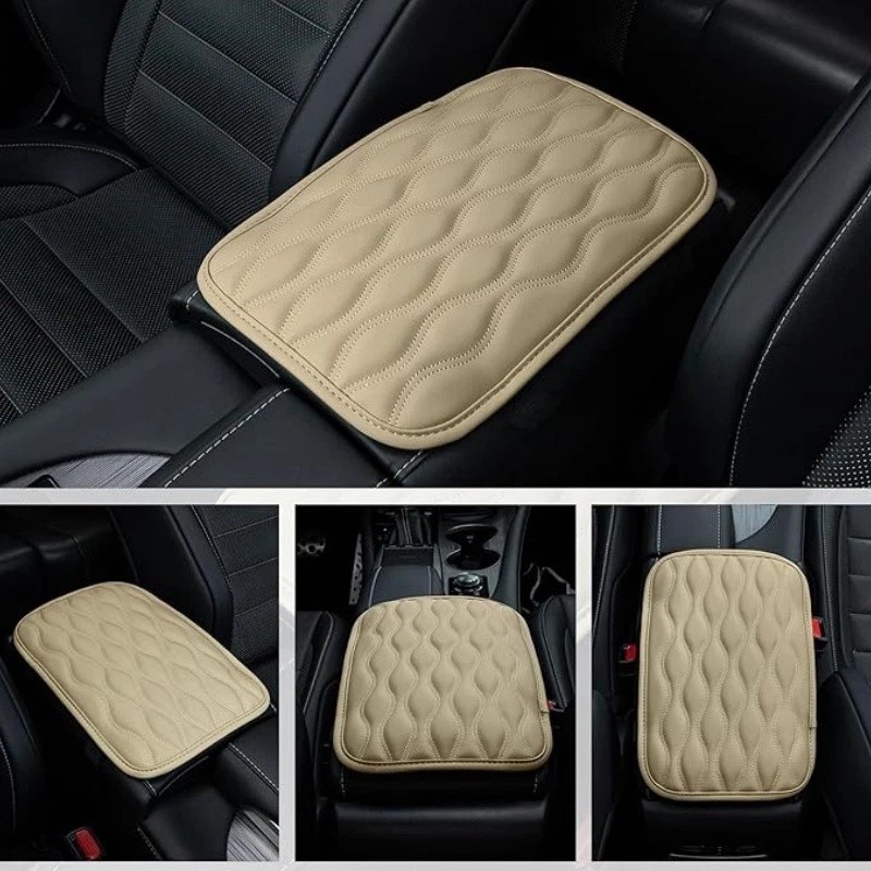 Unbranded Universal Car Center Console Cover Mat PU Leather Car