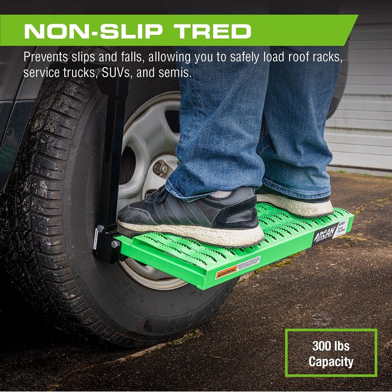 ARCAN TOOLS Truck Tire Step with Non-Slip Tread, Foldable Design,