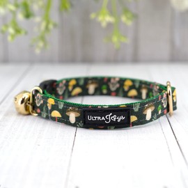 Ultra Joys Cat Collar with Bells - Breakaway for Cats, Boy & Girl Cat Collars Kitten Collar with Bell - Break Away Collar for Cats - Breakaway Cat Collar Mushroom Small