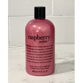 Philosophy Raspberry Sorbet Shower Gel, Bubble Bath, Shampoo 16 oz New Sealed