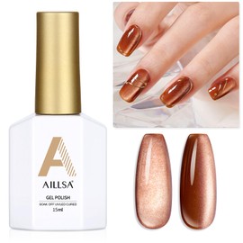 AILLSA Silver Cat Eye Gel Nail Polish Gray Glitter Crystal Gel Polish with Magnet, Shimmer Clear Sparkle Gel Nail Polish Reflective Translucent Jelly Color U V Gel Salon DIY at Home 0.5 OZ GF18