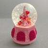 Snow Globe, 100mm Pink Resin Bear Sit Back The Flower