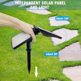 Aionarew Solar Outdoor Lights, Landscape Spotlights Outdoor 48 LEDs Solar Spotlight Waterproof Powered Adjustable, 400 Lumens Outdoor Wall Lights for Lawn Garden Patio Deck Yard Driveway,2 Pack