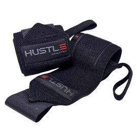 Hustle Athletics Wrist Wraps - Best Weightlifting Support (Professional Competition Grade Wrap) - Brace Your Wrists to Push Heavy, Avoid Injury & Improve Your Workout - for Men & Women